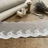 Tejido de malla de seda de leche con borde de encaje bordado, borde ondulado para ropa y textiles del hogar, accesorios hechos a mano DIY, al por mayor en stock