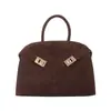 Bolso de Mano Grande de Cuero Genuino Mate Personalizado de Alta Gama, Bolso Cruzado Multifuncional Retro para Viaje de Negocios para Mujer