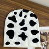 Corea del Sur Ins Moda Blanca y Negra Rayas de Cebra Lana Tejida Sombrero Otoño e Invierno Moda Pareja Todo Fósforo Vaca Frío Sombrero Mujeres