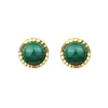 Nuevos Pendientes Redondos de Malaquita Estilo Chino Pendientes de Plata de Ley S925 que Muestran Elegancia y un Toque de Lujo, un Regalo para Tu Novia