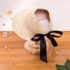 Sombrero de protección solar para niños (2026), de ala ancha, con lazo y abertura trasera, ideal para verano.