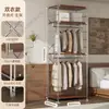 Arara de metal estilo japonês com 60cm de profundidade para instalação, guarda-roupa aberto autoportante, closet, prateleira montada, rack de armazenamento para guarda-roupa