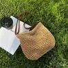 Bolso tejido a mano simple estilo coreano ins Bolso de paja Mori de gran capacidad Bolso de hombro Bolso cruzado portátil Bolso de playa