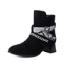 Hebilla de cinturón de nuevo color a juego Botines Tendencia británica Botas estilo Dr. Martens Botas de tacón grueso Tallas grandes 40-46 Botas de comercio exterior
