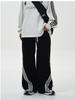 Pantalones deportivos de tres barras con diseño retro americano de talla grande para mujer, estilo urbano de principios de primavera, pantalones deportivos holgados y combinables, pantalones casuales de moda