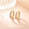 Pendientes Yiluyin S925 Plata de Ley Chapados en Oro, Círculo Geométrico Simple y Elegante, Pendientes de Plata Versátiles y Elegantes para el Trabajo