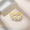 Anillo de plata para mujer, anillo de circonita con perlas naturales de agua dulce, anillo de lujo accesible para el dedo índice, joyería de alta gama para la mano.