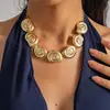 Pendientes de Metal con Forma de Caracola Transfronterizos Europeos y Americanos, Collares, Pulseras, Cadena para Clavícula Estilo Vintage, Lujo Ligero, Gama Alta, Joyería Minimalista para el Cuello