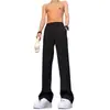 Pantalones de vestir rectos negros con caída de alta gama, Pantalones ligeramente acampanados de seda helada para hombre, Pantalones casuales de traje para exportación de primavera