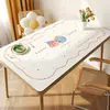 Mantel Individual de Mesa de Comedor de Cuero de Dibujos Animados, No Lavable, Impermeable, Resistente al Aceite, Resistente a Manchas, Lujo Ligero, Mantel Individual de Mesa de Café de Gama Alta, Mantel