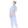 Ropa Quirúrgica Ropa para Lavar a Mano Salón de Belleza Hospital Dental Ropa de Enfermera Traje de Verano Dividido de Manga Corta Ropa de Trabajo para Doctora