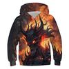Popular Europeo y Americano Transfronterizo Amazon Impresión Digital 3D Halloween Diablo Satán Fantasma Ropa para Niños Sudadera con Capucha