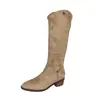 Botas Holgadas de Piel Gamuzada Esmerilada de Doble Uso con Punta Fina para Mujer, Nuevas Botas Vaqueras Occidentales Otoño/Invierno 2026, Botas Largas de Montar