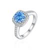 Anel de prata esterlina S925 1,2 ct com corte de flor de gelo em chamas, sentido avançado, europeu e americano, 7*7, anel feminino de tesouro com diamante de alto carbono
