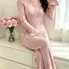 2026 Novo Estilo Casa Peludo Outono/Inverno Manga Longa Calça Longa Casual Conjunto de Duas Peças Feminino para Casa 7090