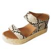 2021 verano nuevo Amazon wish comercio exterior color sólido pies talla grande cuerda de cáñamo tacón de cuña casual zapatillas de mujer