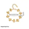 Verano Transfronterizo Nuevo Conjunto de Collar y Pulsera de Acero de Titanio Chapado en Oro de 18K Corazón de Concha Collar y Pulsera de Acero Inoxidable para Mujer