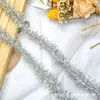 Directo del fabricante, en stock, tiras decorativas de tinsel de 1 cm de color dorado, plateado, rojo y verde, tiras de alambre metálico para decoración de ambiente navideño