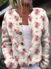 Amazon 2025 Nuevo Cárdigan de Punto con Estampado Digital 3D Chaqueta Abrigo para Mujer Principios de Primavera y Otoño