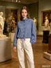 Marca Z Comercio Exterior Transfronterizo En Stock Estilo Europeo y Americano Za Ropa para Mujer 2026 Primavera Nueva Moda Camisa a Cuadros con Mangas Abullonadas