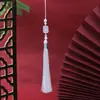 Pingente de Flor de Vidro com Franja de Borla Bicolor, Ornamento de Borla DIY Feito à Mão, Acessório Decorativo Antigo, Decoração para Pendurar