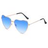Gafas de sol populares transfronterizas de metal con forma de corazón, gafas de fiesta rosas con forma de corazón, moda para fotos callejeras, gafas de sol de corazón de durazno para mujer