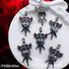 Accesorios de Estilo Oscuro Estilo Europeo y Americano Mariposa Negra Pistola Cruz de Rosa Colgante Pulsera de Cuentas DIY Collar