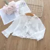 Chal corto de encaje semitransparente para niña, capa exterior corta de verano, cárdigan fino, ropa de protección solar de manga corta, bolero versátil para niña