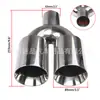 Ponteira de Escape Dupla Saída em Aço Inoxidável em Forma de U para Carro 2,5 polegadas 63-89mm Saída Única Ponteira de Escape Dupla Borda Soldada de Camada Dupla