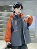 Chaqueta 3 en 1 para Niños, Gruesa con Capucha a Prueba de Viento y Cálida para Otoño e Invierno, Chaqueta de Esquí para Exteriores para Niños