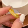 Anillo de espiga de trigo con incrustaciones de diamantes para mujer, dulce y elegante, lujo ligero, nicho, alta gama, anillo abierto ajustable, regalo de San Valentín