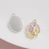 [Óvalo de Amor] Color de Primavera Pintura al Óleo Degradado Gota de Aceite Colgante Pulsera DIY Collar Accesorios para el Cabello Accesorios