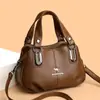 Bolso Cruzado de Cuero Suave Gran Capacidad para Mujer Bolso de Hombro 2025 Nuevo Versátil Casual para Madres de Mediana Edad y Mayores Bolso Cruzado Cuadrado Pequeño