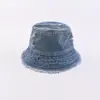 Fábrica de Sombreros de Pescador de Algodón En Stock Sombreros de Cubo de Mezclilla Rasgada Dopamina Sombreros de Cubo Estilo Coreano Primavera y Otoño Venta al por Mayor Dropshipping