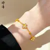 Pulsera de Mariposa Dorada Perla Hielo Triturado, Pulsera de Calabaza Corazón Perla de la Suerte, Trébol de Cuatro Hojas Oro Arena, Venta Directa del Fabricante