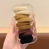 Elásticos de Borracha Universais em Caixa para Crianças e Adultos, Prendedores de Cabelo Coloridos Macaron para Rabo de Cavalo Alto, Alta Elasticidade, Não Puxam o Cabelo, Argolas de Cabelo