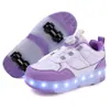 Zapatos de Patín con Luces para Niñas Transfronterizos, Patines de Cuatro Ruedas Desmontables Recargables con Luces Parpadeantes, Directo de Fábrica, Personalizables