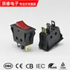 Interruptor Basculante Rojo Completo Kcd3 Ranura Doble para Tarjeta de 3 Pines 2 Velocidades Forma de Barco con Luz y Alta Corriente