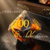 D6 D20 Dungeons and Dragons Jogo de Tabuleiro Conjunto de 7 Peças Dados de Jogo Dnd Rpg Pedra Chama Natural