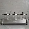 Juego de tarros para condimentos de acero inoxidable 304 de calidad alemana, juego de tres piezas de botella para condimentos de cocina casera y salero