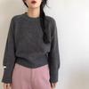 Suéter de cor sólida das mulheres 2024 novo outono e inverno cintura alta cintura curta moda alta textura malha das mulheres