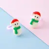 Sinos de Rena de Resina de Natal, Árvore de Natal, Boneco de Neve, Chapéu de Papai Noel, Meias, Argolas Abertas, Acessórios de Mão Atacado