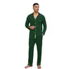 Amazon Transfronteiriço Conjunto de Pijama Masculino de Modal com Manga Longa Verão Cardigã Masculino Roupa de Casa Disponível