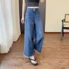 Jeans Rectos Nuevos de Primavera y Verano para Mujer Talla Grande Adelgazantes para Chicas con Sobrepeso Figura de Pera Pantalones Sueltos de Pierna Ancha para Personas Bajas