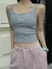 Camisola con Hilo y Espalda Descubierta para Mujer con Almohadillas en el Pecho, Ropa de Verano Exterior, Sujetador Deportivo Ajustado, Sin Mangas
