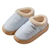 Pantuflas de Algodón para Pareja de Invierno para Mujer, Otoño e Invierno Hogar Interior Antideslizantes Forradas de Felpa Bolsillo en el Talón Zapatos de Algodón Cálidos para Usar Afuera