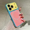 Capa de celular magnética compatível com fronteiras para iPhone 17 Pro Apple 18 Pro Max com cores contrastantes e janela de visualização grande, totalmente coberta para 16/15