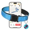 Collar Reflectante para Perro con Etiqueta de Identificación Inteligente QR, Collar de Seguridad de Nylon Ajustable para Perros, Cómodo Collar para Cachorros para Pasear