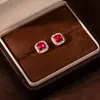 Pendientes Minimalistas Rojos Estilo Bosque Azúcar Dulce, Pendientes Sencillos Versátiles Elegantes de Nicho para Mujer, Accesorios para Orejas Versátiles de Moda