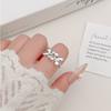 Anel Liso Novo em Prata de Lei 925 Estilo Coreano Anel Feminino Ninho Sem Cor Estilo Ins High-end Aberto Ajustável